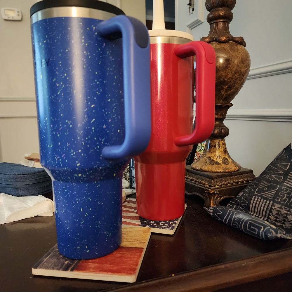 Insulated Travel Mug Set - Blue and Red